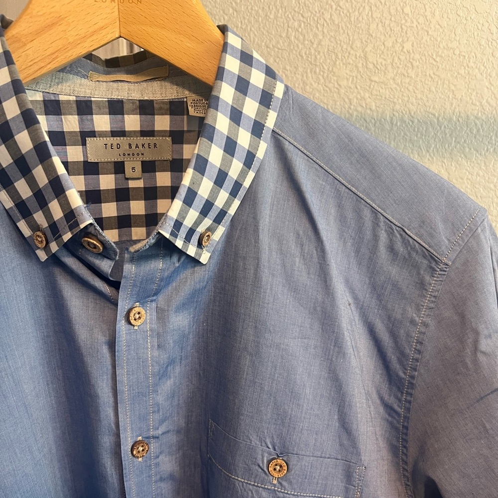 Ted Baker SS Solid Blue Woven KUDAL